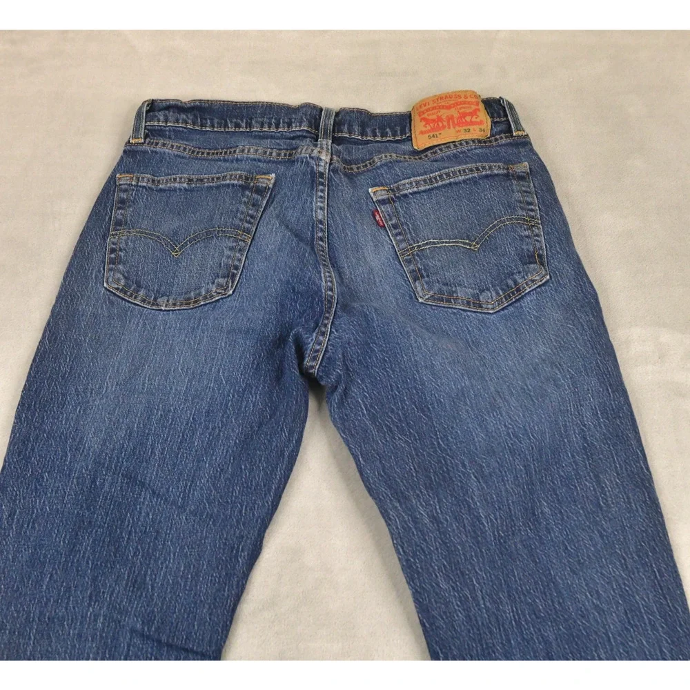 Levis Jeans 541 Mens 32x34 (30x32 Actual) Athletic Taper Outdoor Blue Denim